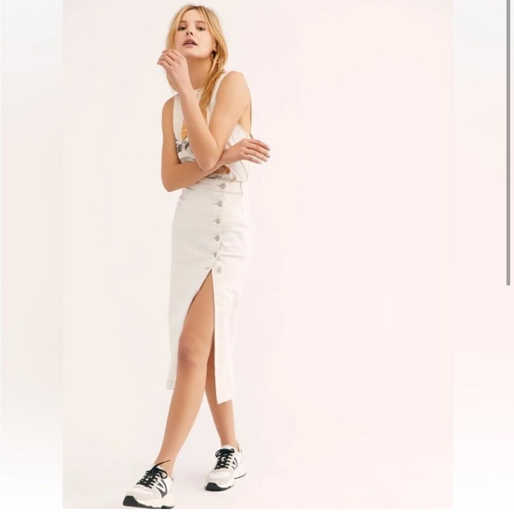 Free People Women's Jasmine Button Midi Skirt size 2